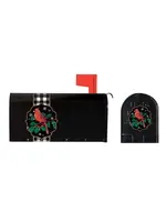Evergreen Cardinal Mailbox Saddle With Magnetic Mailbox Door Decor Set