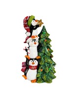 Evergreen Resin Penguins with Tree Table Decor