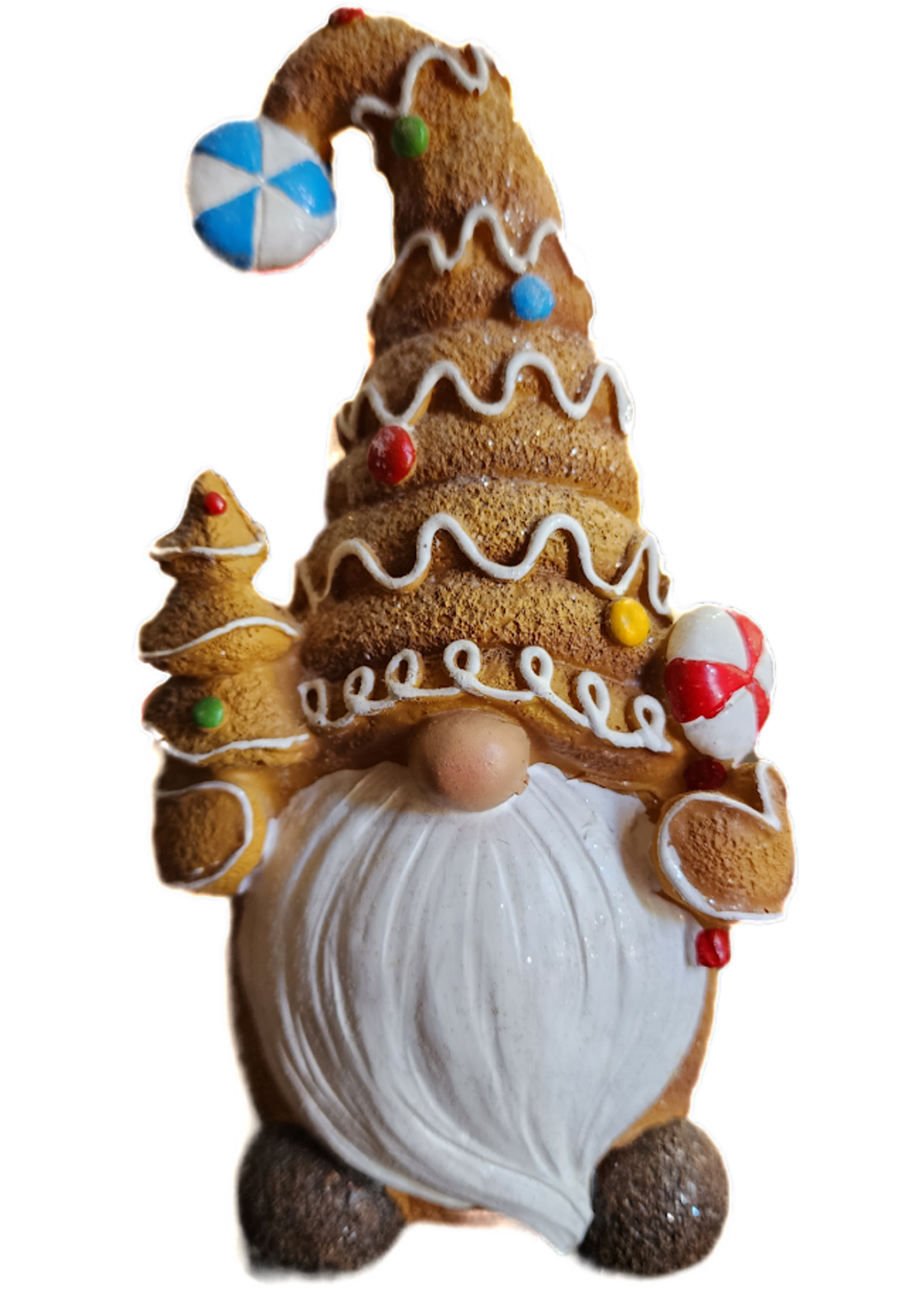 Evergreen 7" Resin Gingerbread Gnome Table Decor