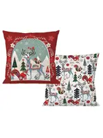 Evergreen Woodland Creatures Interchangeable Outdoor Pillow Cover