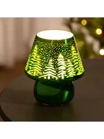 Evergreen 7" LED Glass Light with Decorative Lamp Shade Table Decor, Trees