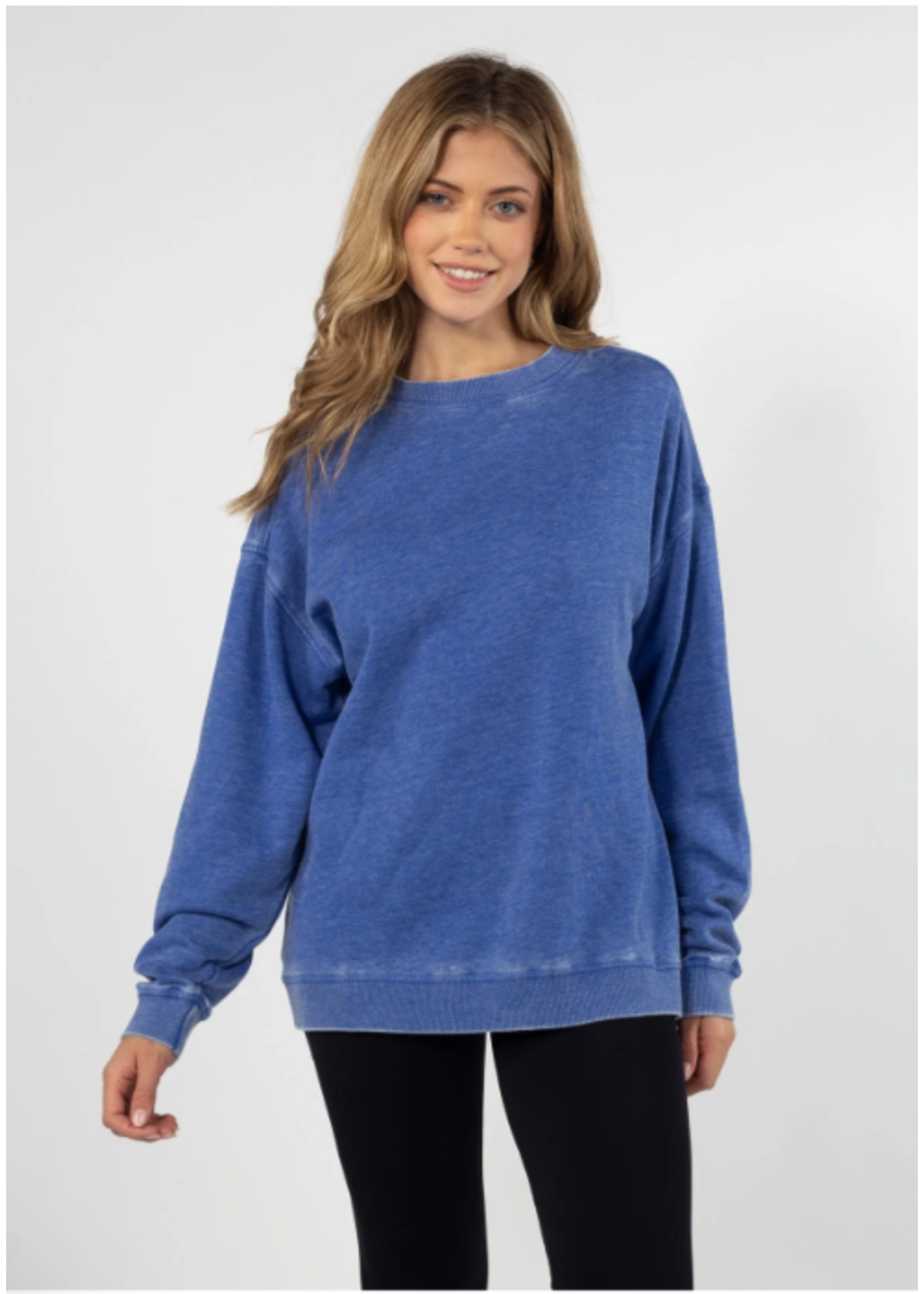Chicka-d Campus Crew Sweatshirt Cobalt