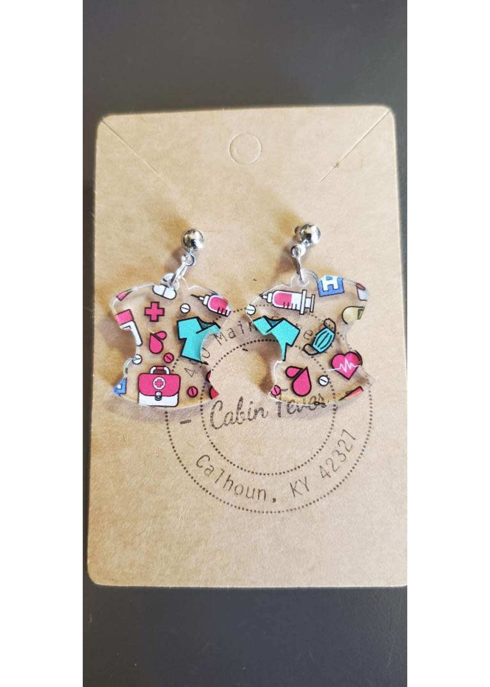 Flirty Girl Designs Scrub Top Medical Staff Dangle Earrings