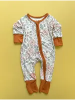 The Cozy Munchkin Springtime Floral Zippy Romper