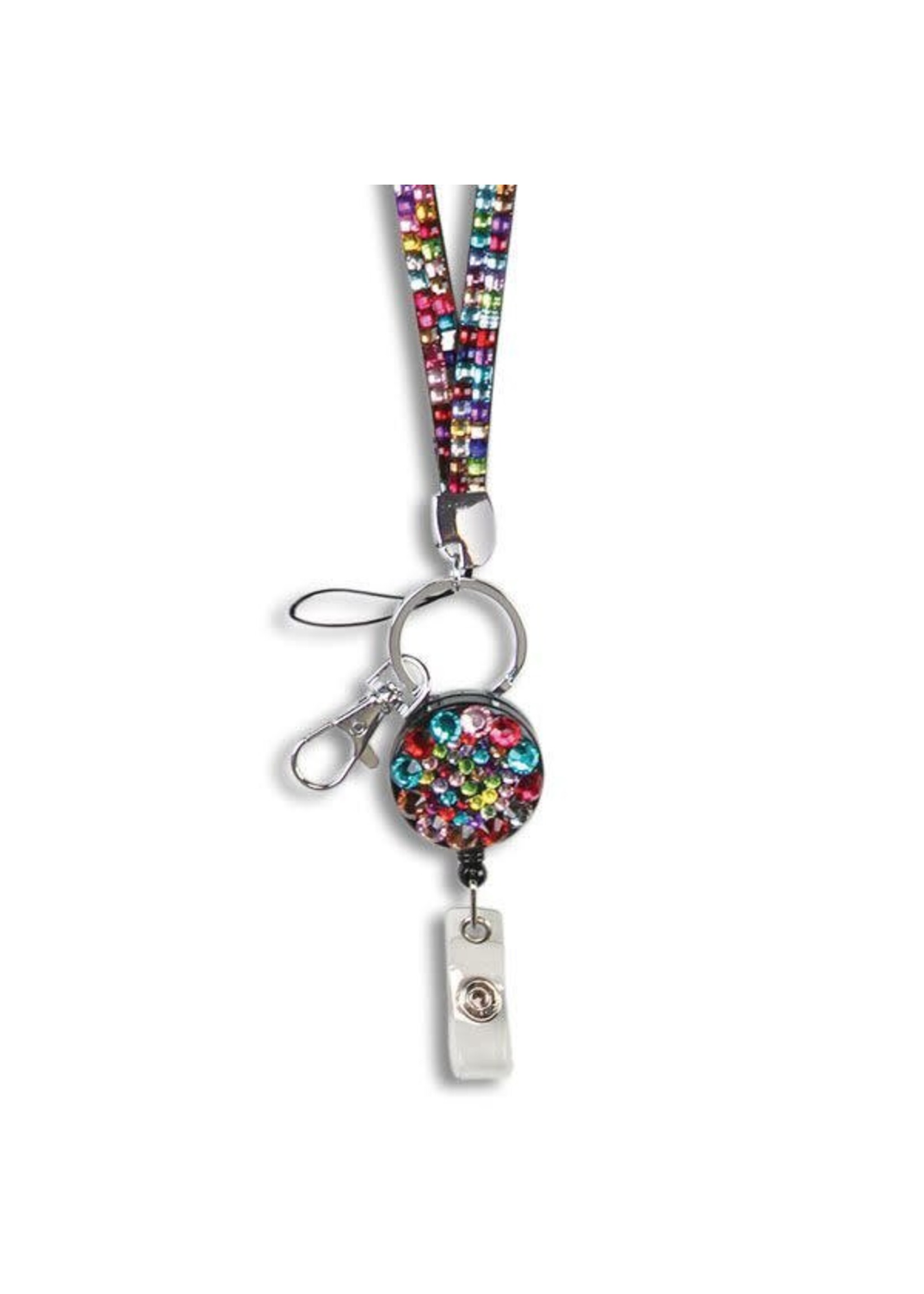 kelli's Rhinestone Retractable Breakaway Lanyard - Multi-Color