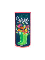 Evergreen Welcome Spring Rain Boots Everlasting Impression Textile Door Decor