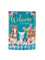 Evergreen Sweet Farm Friends Garden Suede Flag