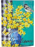 Evergreen Spring Forsythia Garden Suede Flag