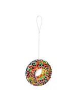 Evergreen 9.25"D Acrylic Circle Feeder Rainbow Mosaic Glass