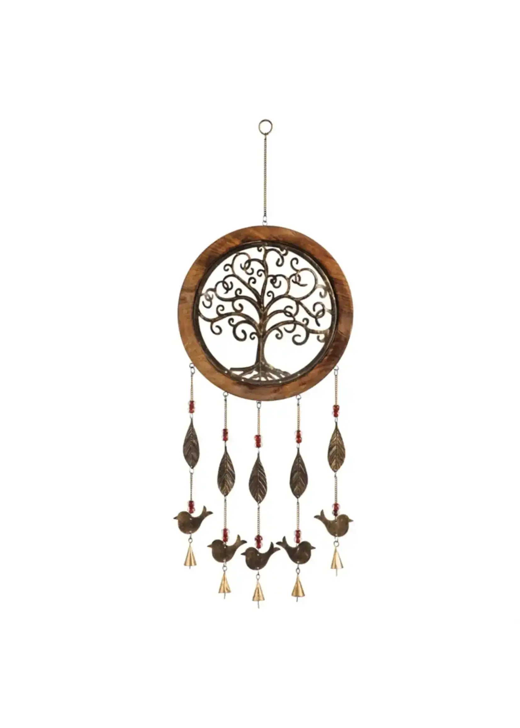 Evergreen Wood And Metal Tree Of Life Garden Bell
