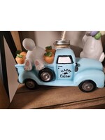 Evergreen 10" Resin Truck with Bunny and Carrots Tabletop Decor