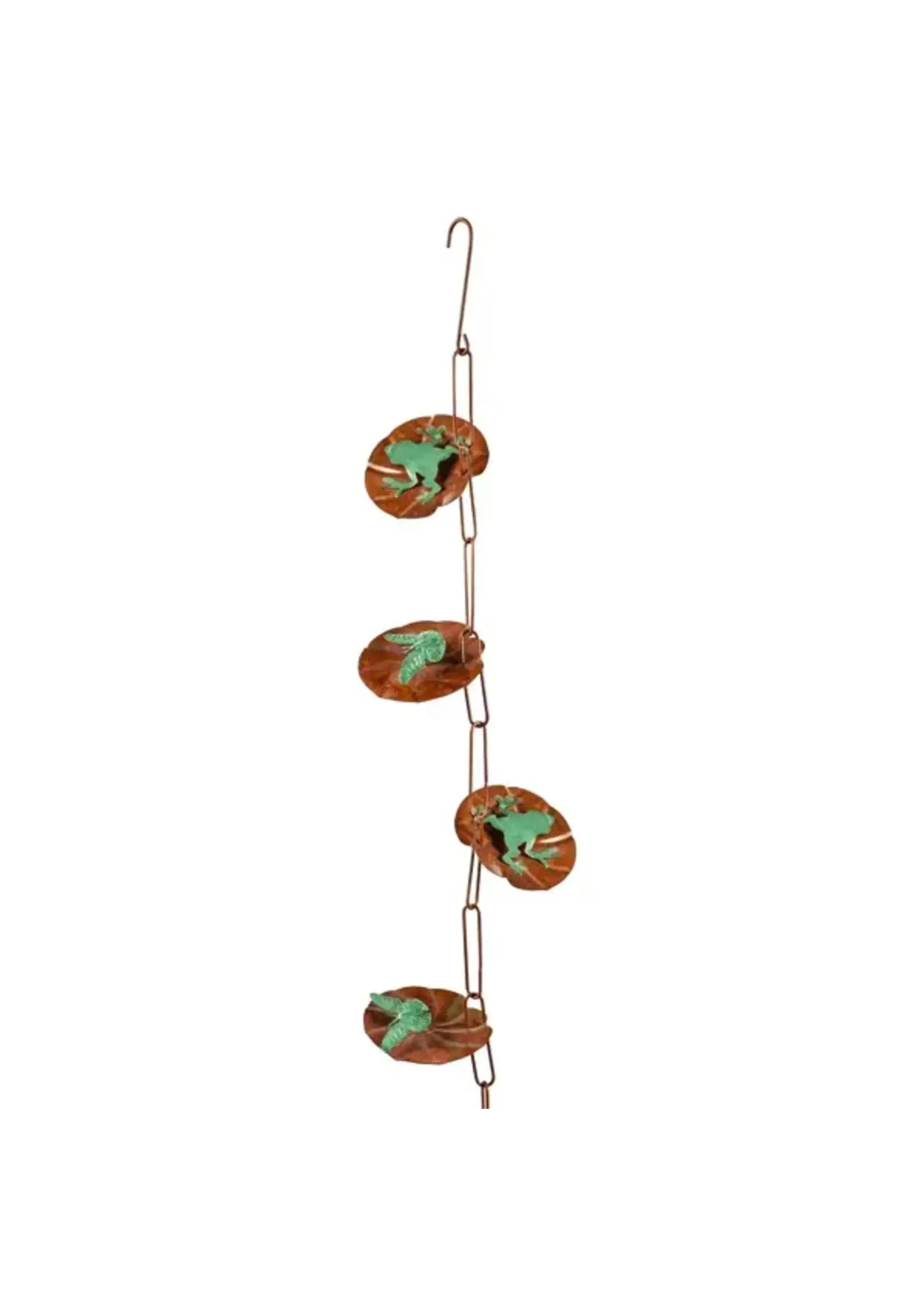 Evergreen 96 in. Lily Pad Metal Rain Chain