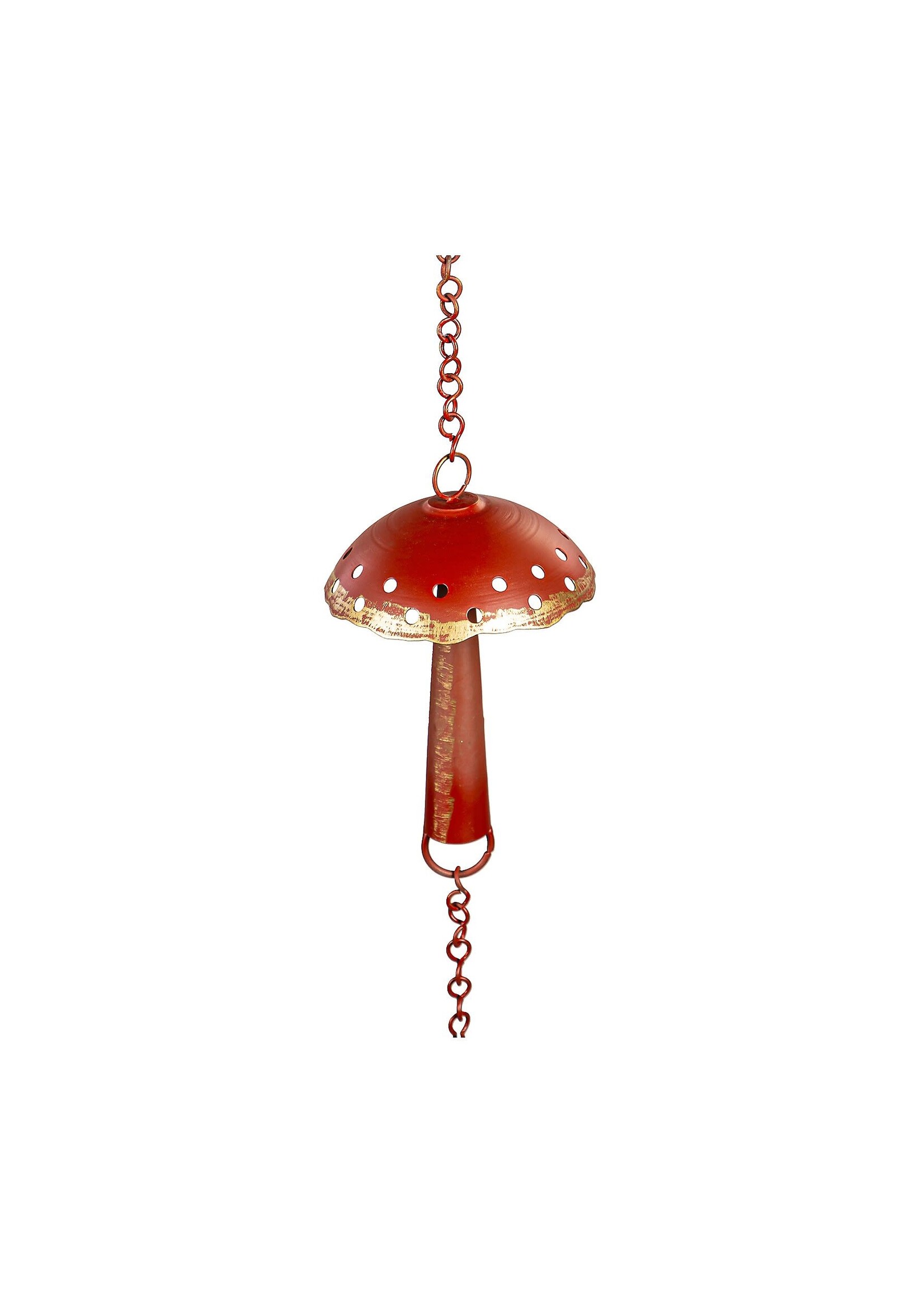 Evergreen 72 in. Red Metal Mushroom Rain Chain