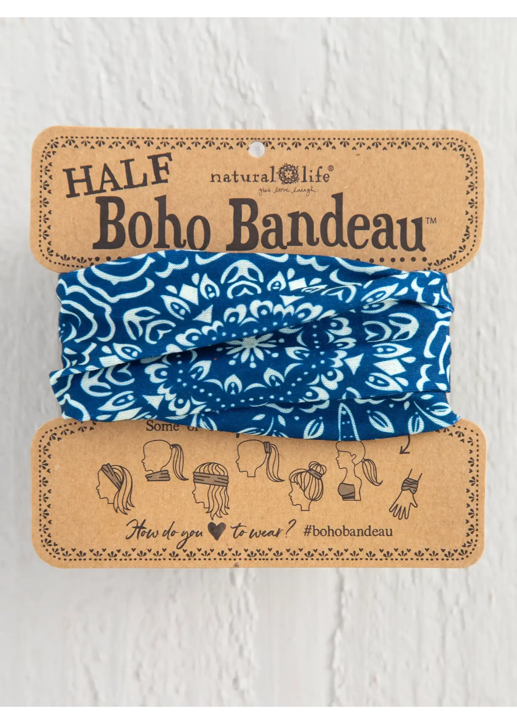 Natural Life Natural Life Half Boho Bandeau® Headband - Navy Cream Mandala
