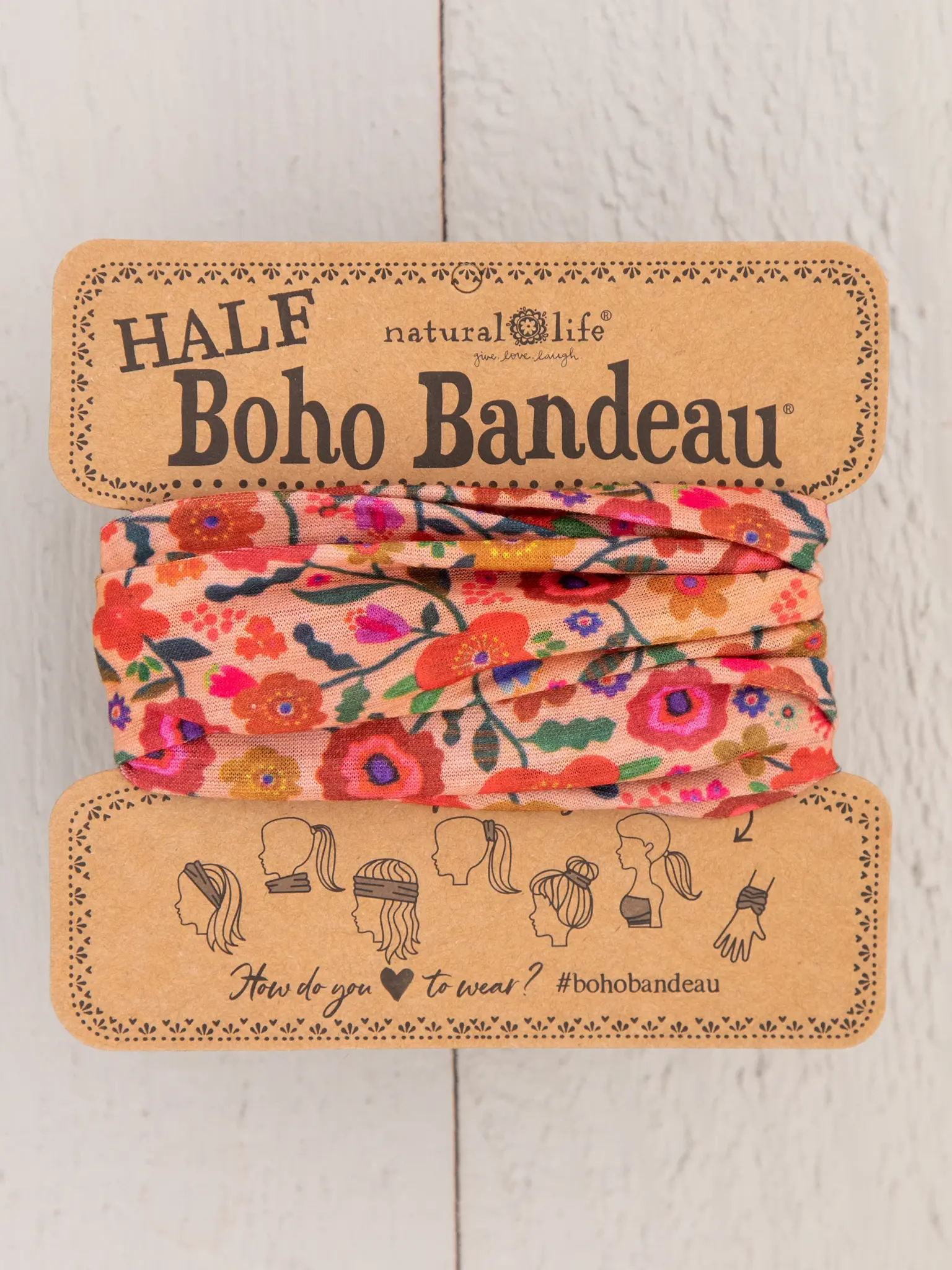 Half Boho Bandeau® Headband - Blush Floral - Cabin Fever Kentucky