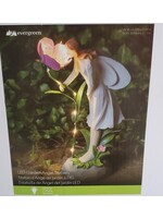 Evergreen LED Garden Angel Statuary Pink Flower