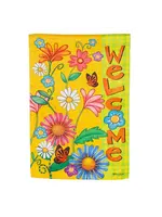 Evergreen Welcome Spring Suede Garden Flag