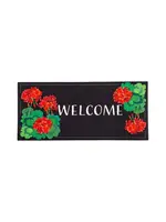 Evergreen Geranium Welcome Sassafras Indoor Outdoor Switch Doormat 1'10"x10"