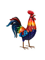 Evergreen Colorful Rooster Metal Garden Statuary