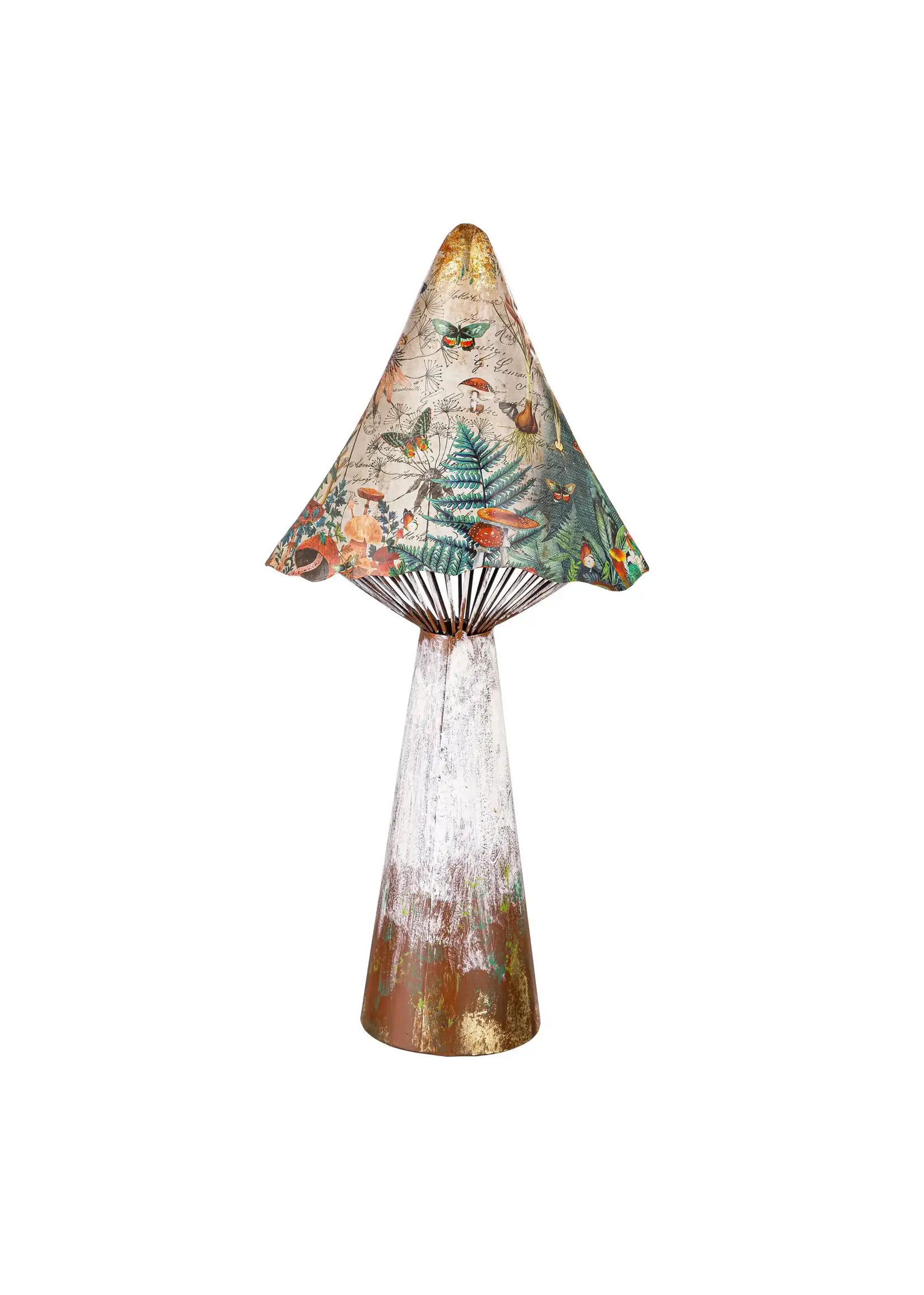 Evergreen Printed Metal Mushroom Statuary