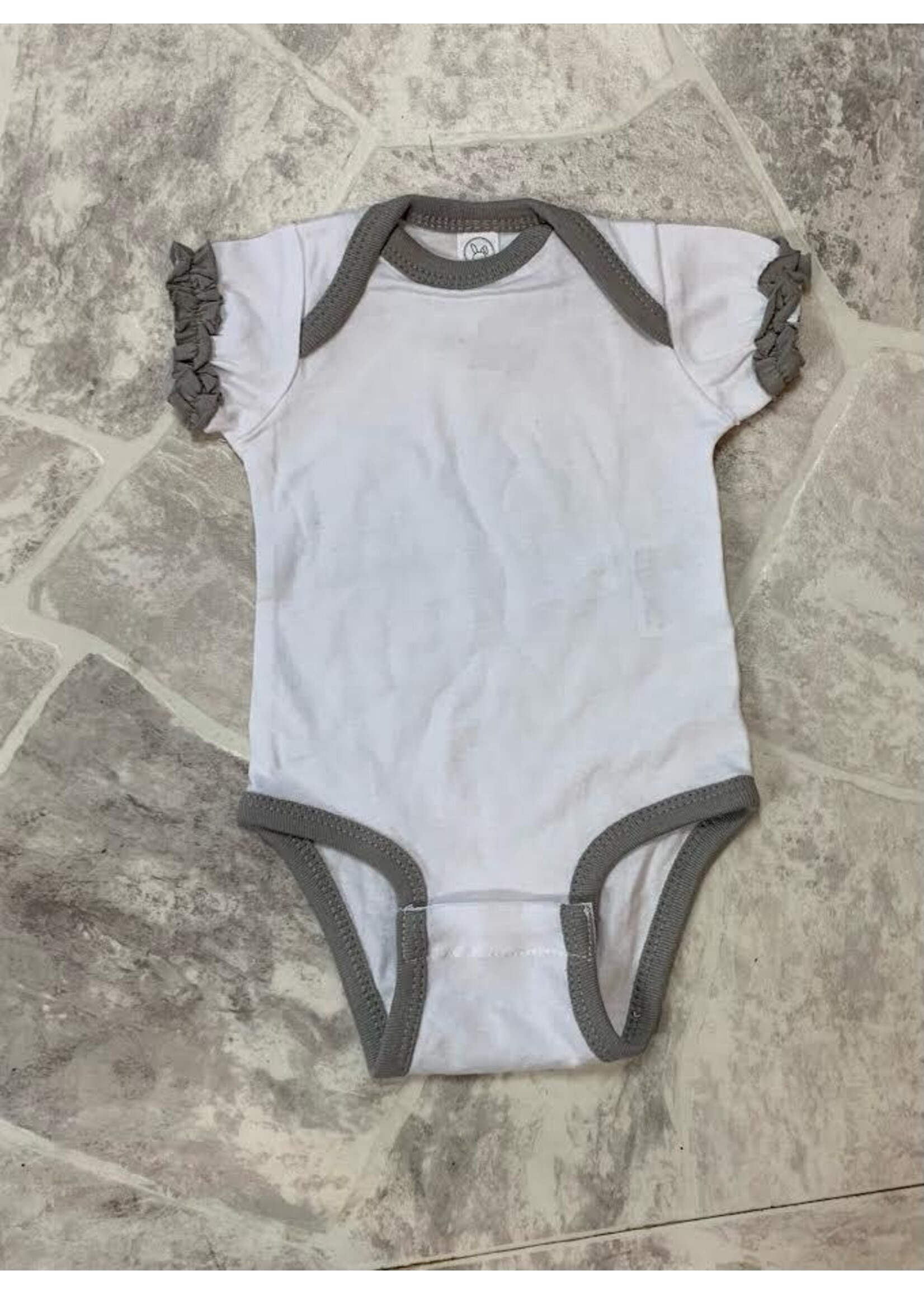 Rabbit Skin Infant Ruffle Body Suit