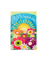 Evergreen Hello Sunshine Applique Garden Flag
