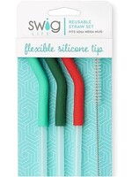 Swig Swig Mint/Green/Red Reusable Straw Set