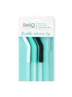 Swig Swig White/Aqua/Black Reusable Straw Set