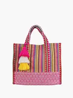 Jen & Co Jen & Co Esmeralda Striped Cotton Tote