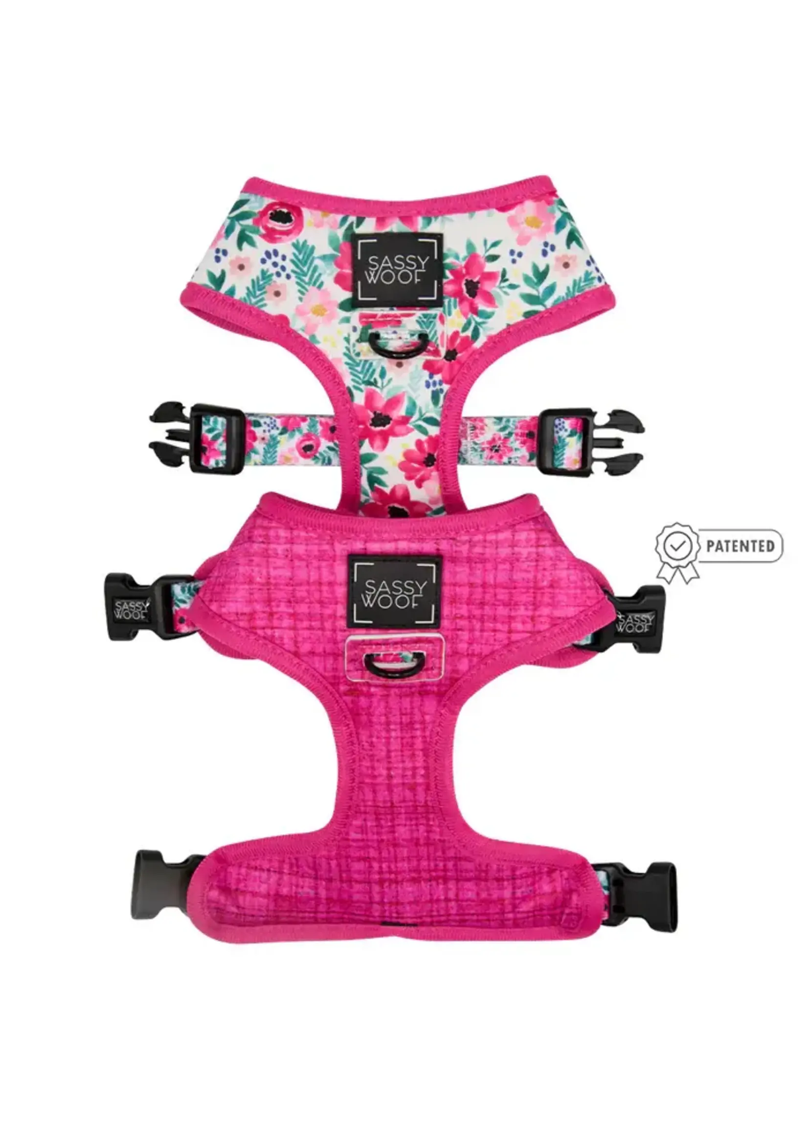 Sassy Woof Sassy Woof DOG REVERSIBLE HARNESS - FLORAL FRENZY Medium