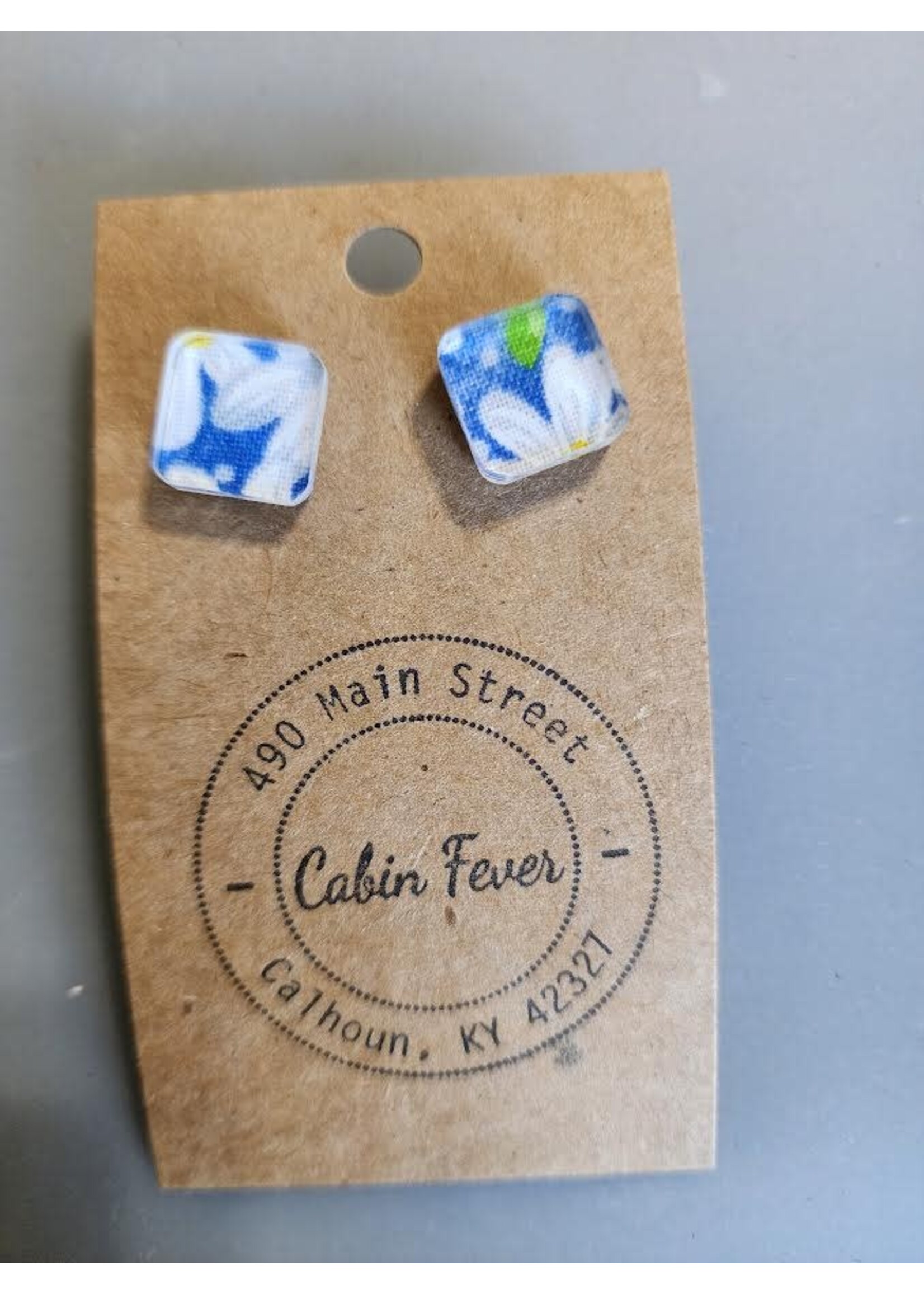 Flirty Girl Designs Blue Jean Daisy Earring