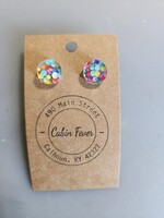 Flirty Girl Designs Round Clear Lots of Dots Earring