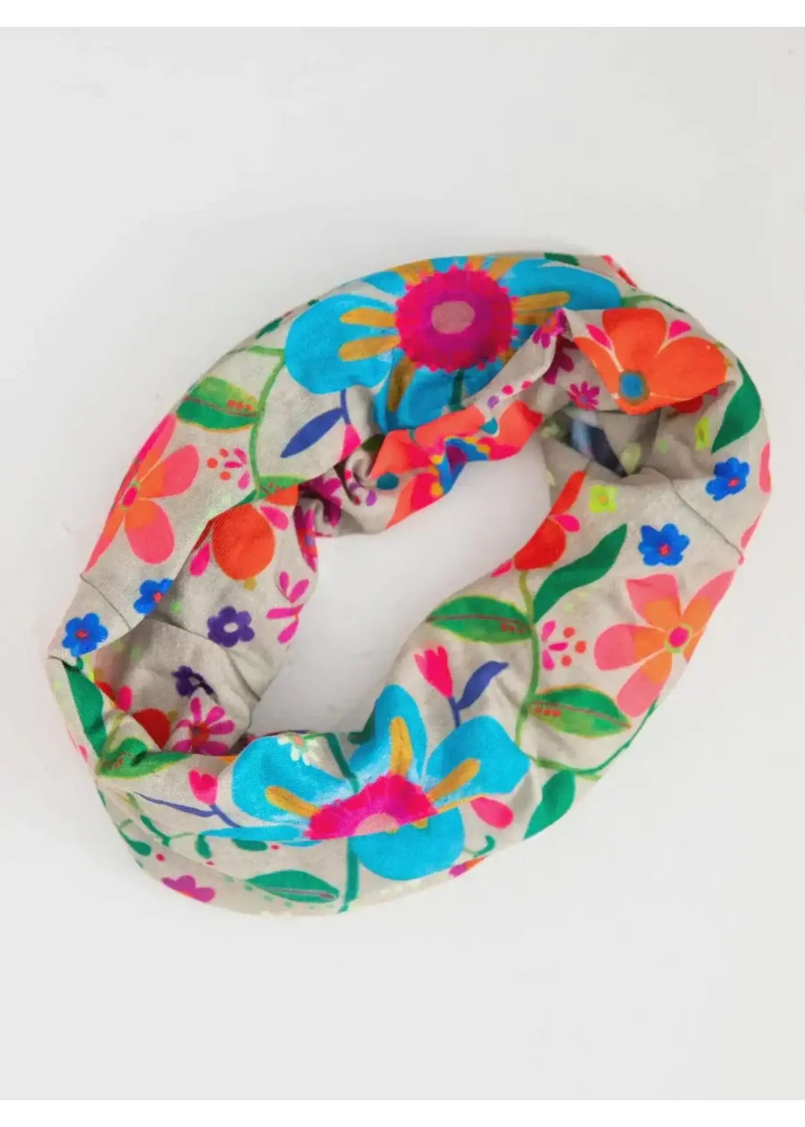 Natural Life Natural Life FULL BOHO BANDEAU HEADBAND - LIGHT TAUPE FOLK FLOWER