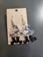 Flirty Girl Designs Clear Witches Hat & Shoe Dangle Earring