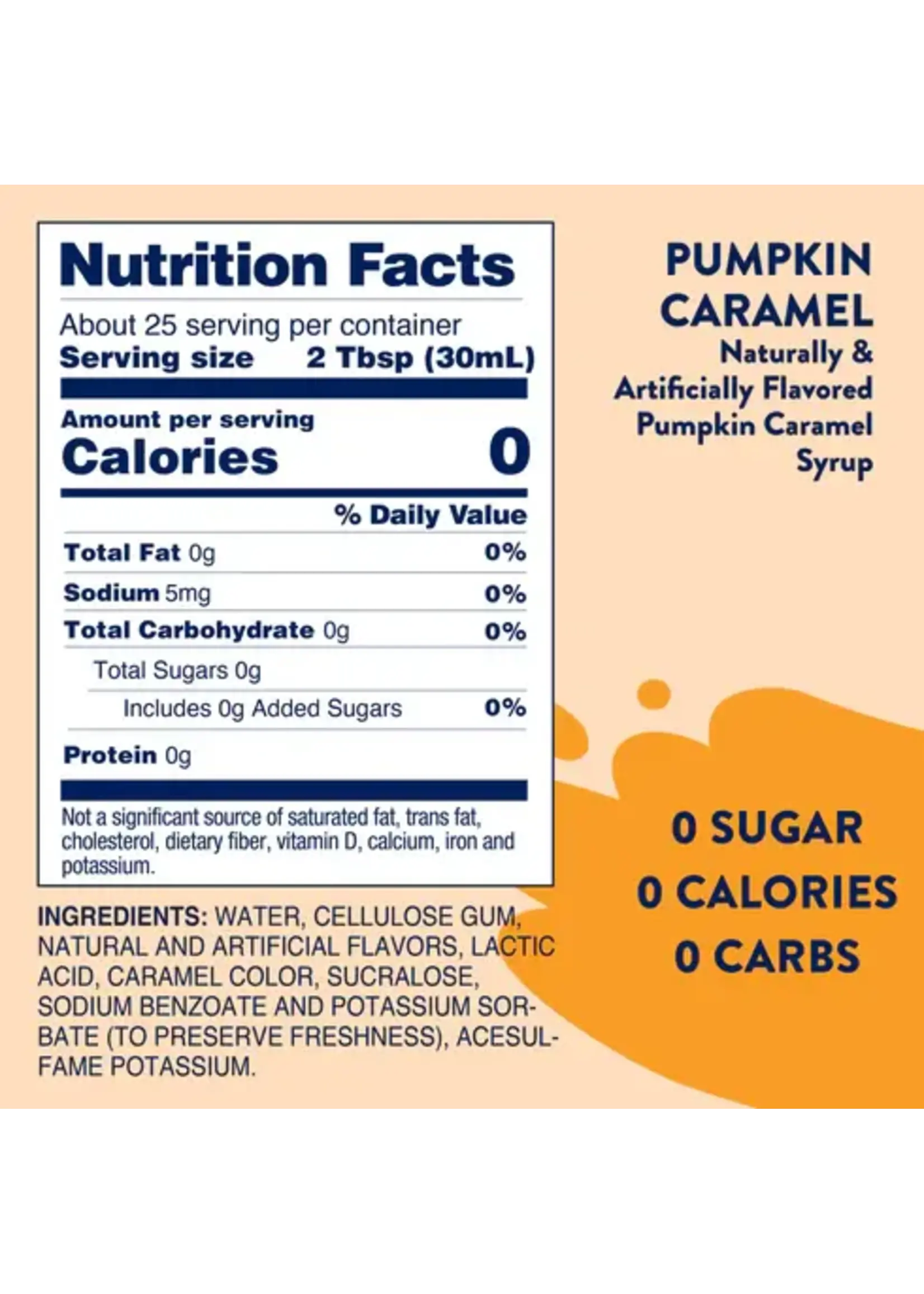 Jordan Skinny Mixes Skinny Mixes Sugar Free Pumpkin Caramel Syrup