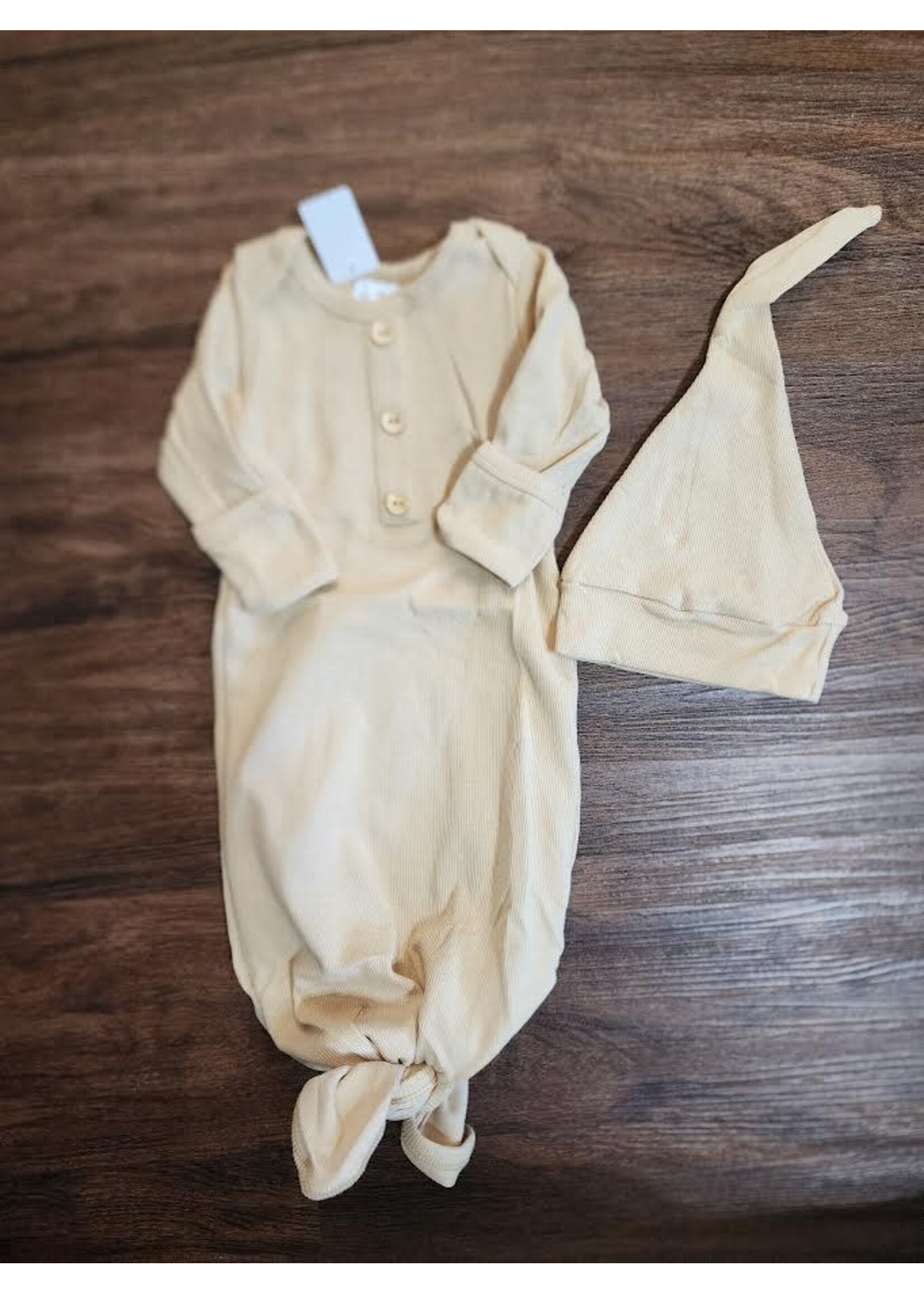 Wholesale Buy in Ribbed Gown w/ Hat Tan 0-3M