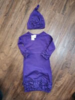 Wholesale Buy in Ruffle Sleeve Gown w/ Hat Purple
