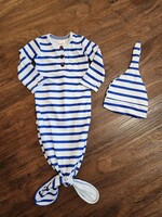 Wholesale Buy in Blue & White Stripe Gown w/ Hat