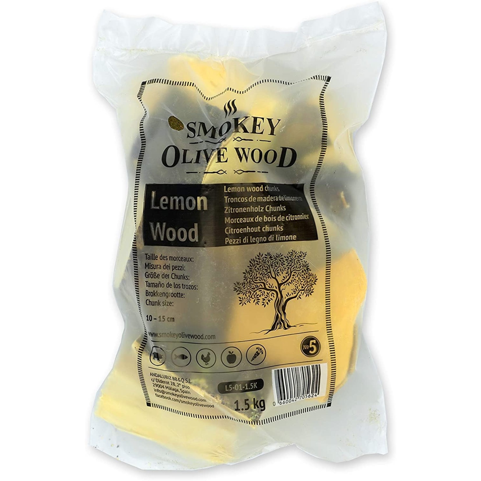 Smokey Olive Wood Lemon Chunks #5 1.5kg