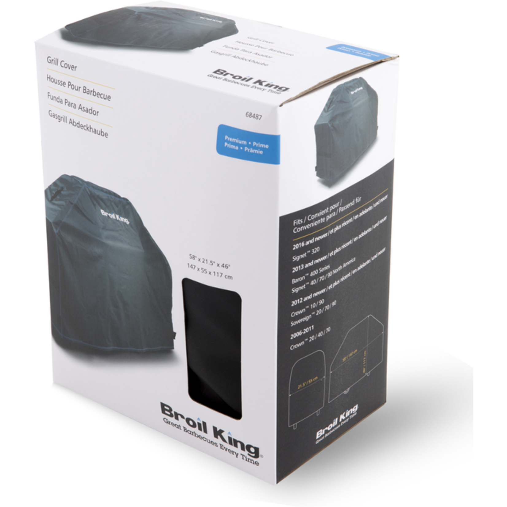 Broil King Grill Cover - Premium - 58" Crown/Baron 400, Crown 90/10 (2012+), Signet 90/70/320, Sov. 20/70/90 (2013+)