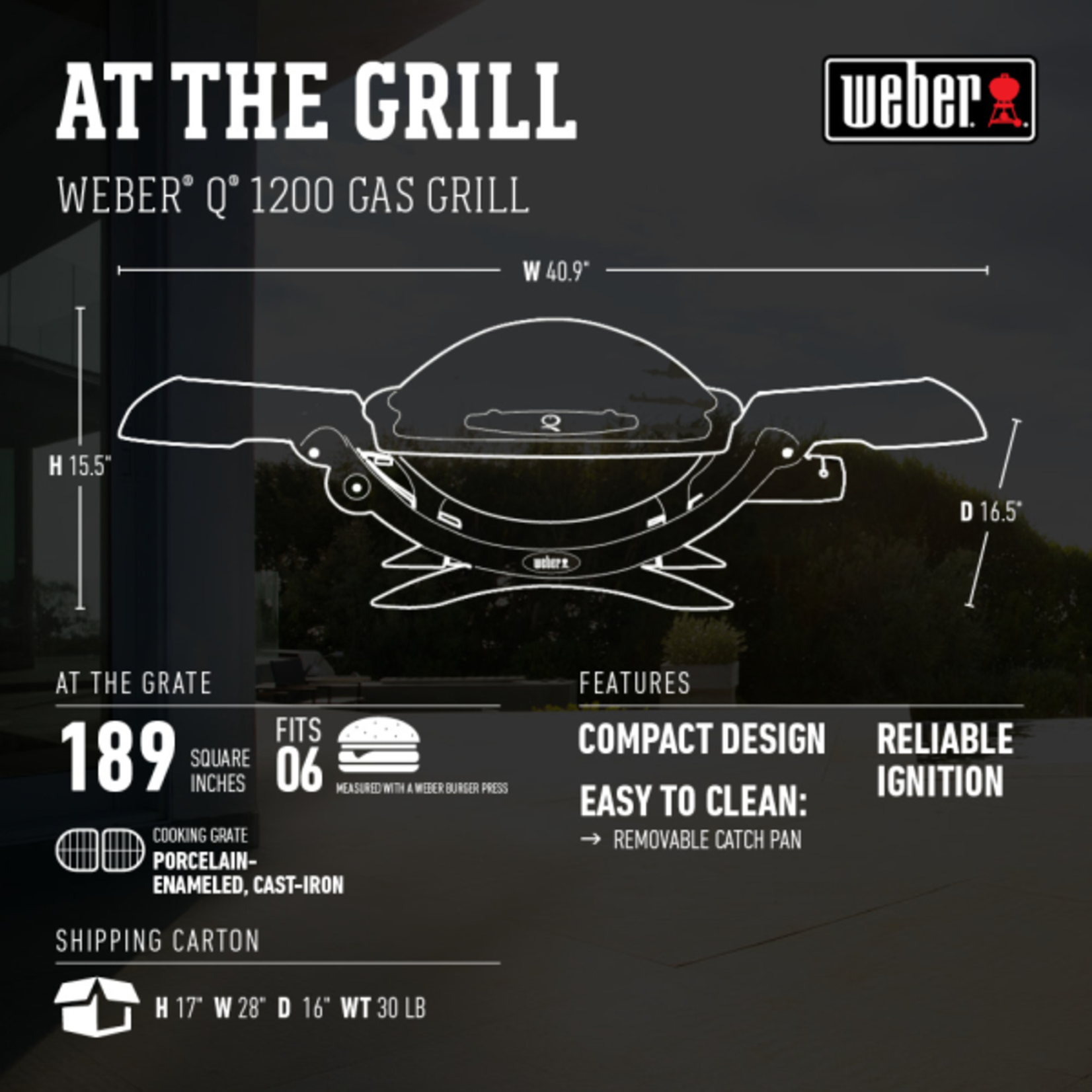 Weber Q 1200 Gas Grill LP Red