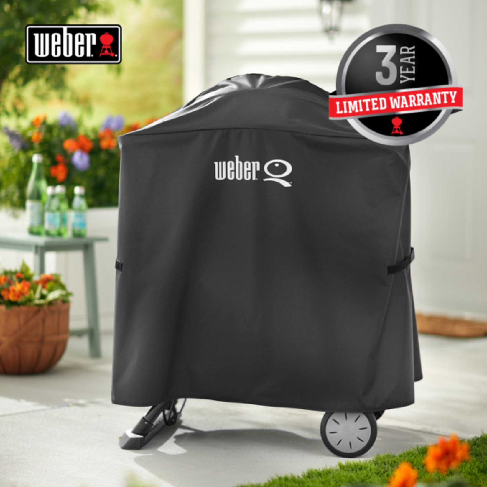 Weber Premium Grill Cover - Fits Q 100/1000, 200/2000 with portable cart