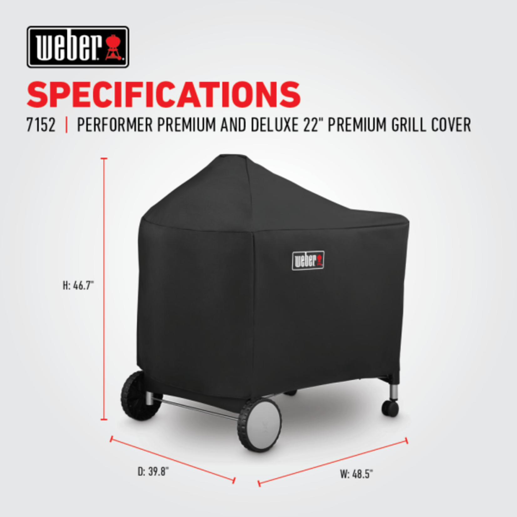 Weber Premium Grill Cover - Fits Performer Premium and Deluxe 22' charcoal grills