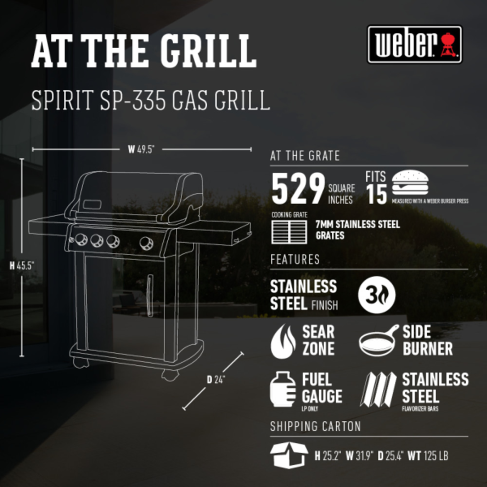 Weber Spirit SP-335 NG SS (Save $100)