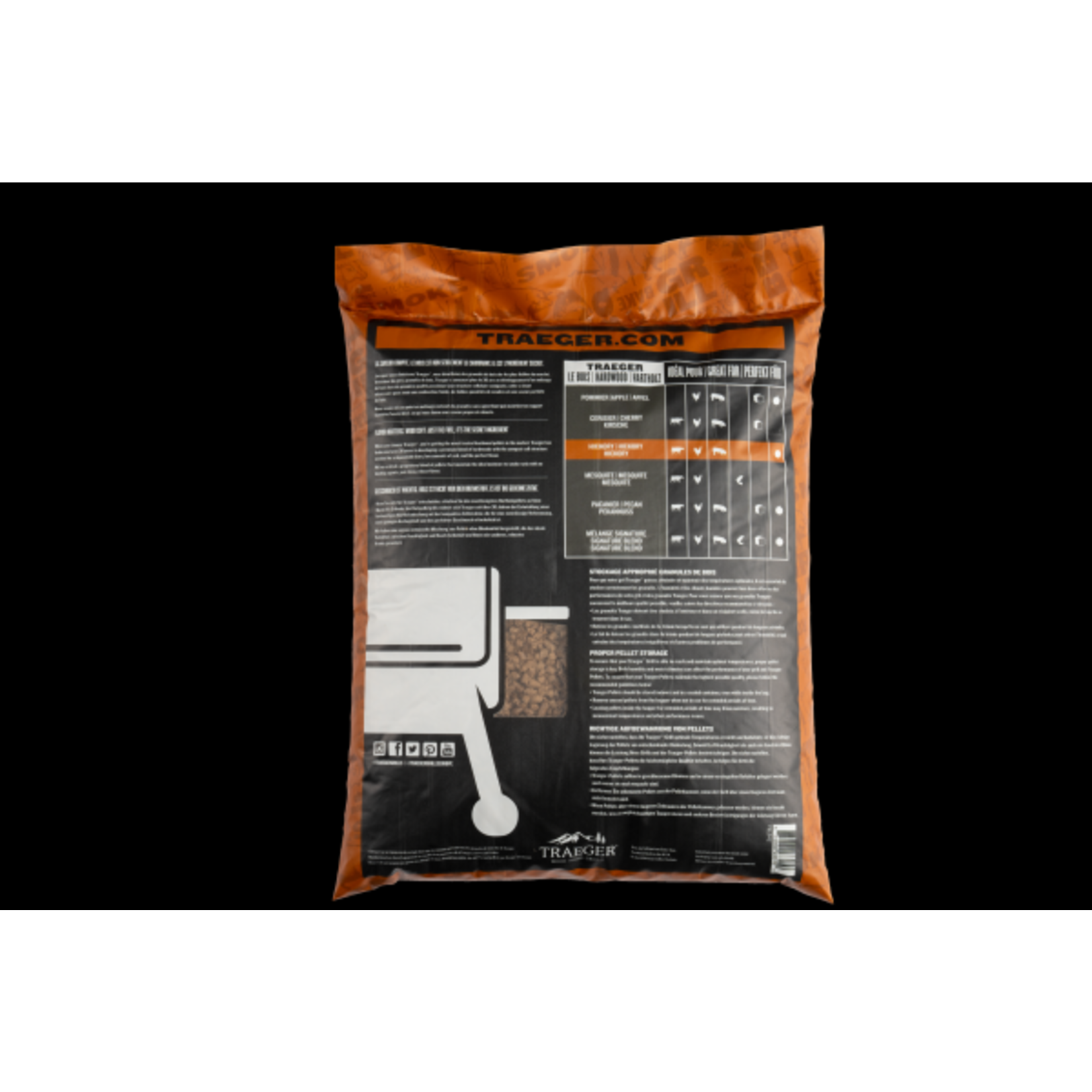 Traeger Multilingual - Hickory Pellets 9 kg Bag