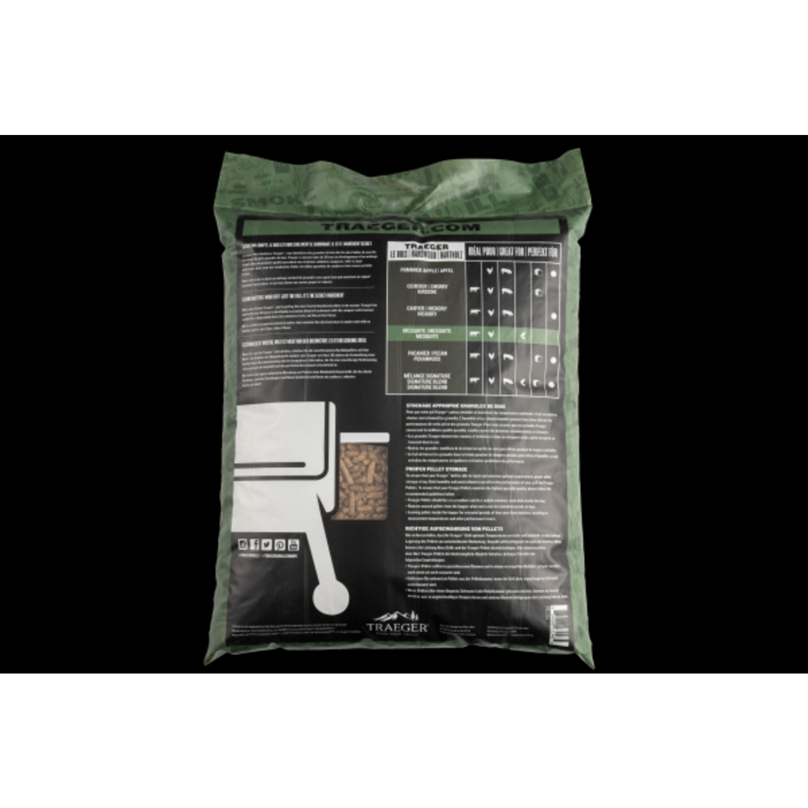 Traeger Multilingual - Mesquite Pellets 9 kg Bag