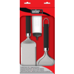 Weber Griddle Starter Set (Durable Spatula, Scraper, 1 squeeze bottle)