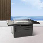 Enclover RECTANGULAR FIRE TABLE w Glass, Windguard & Cover (48 x 31 x 24)