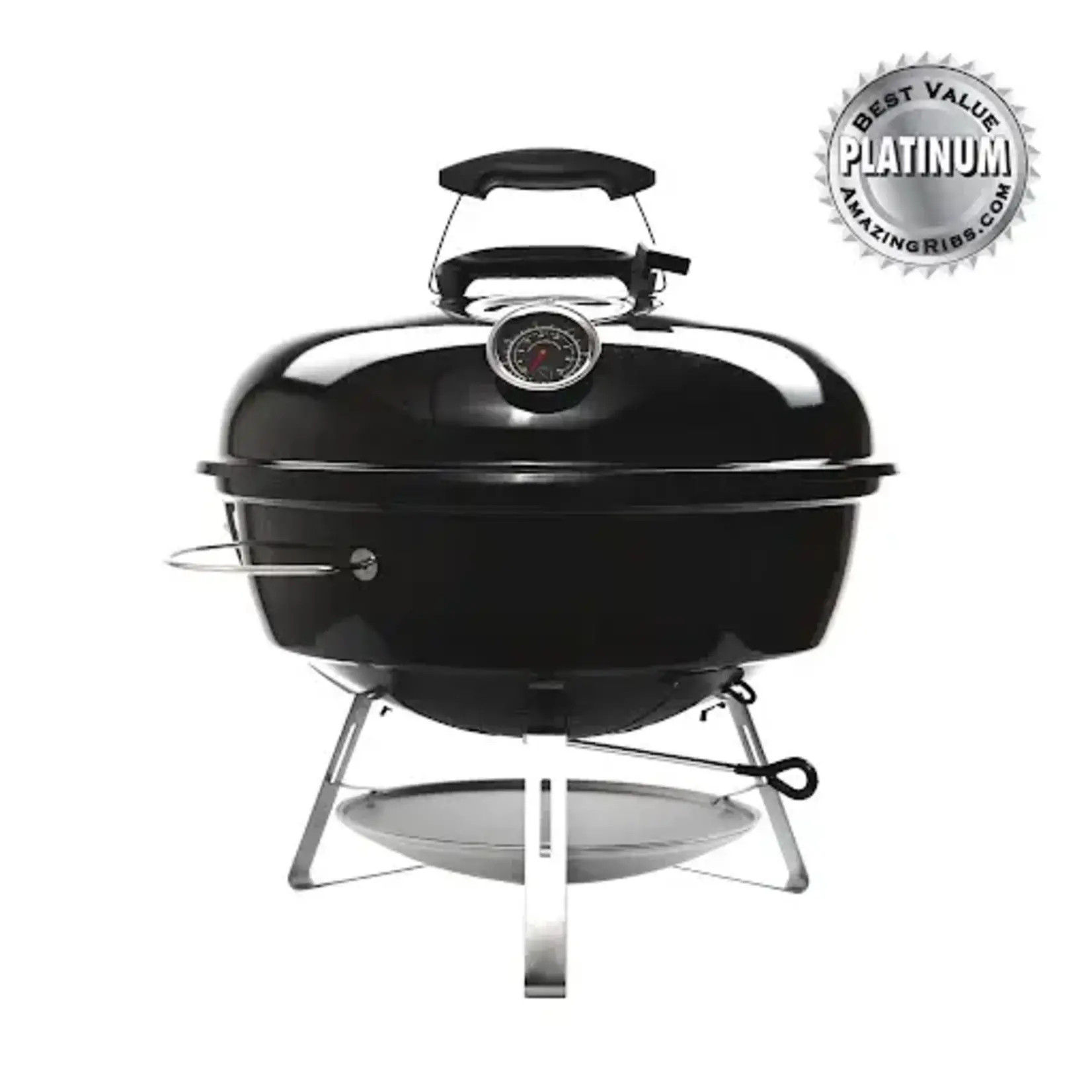 SnS Grills Slow N Sear Trave Kettle with charcoal basket