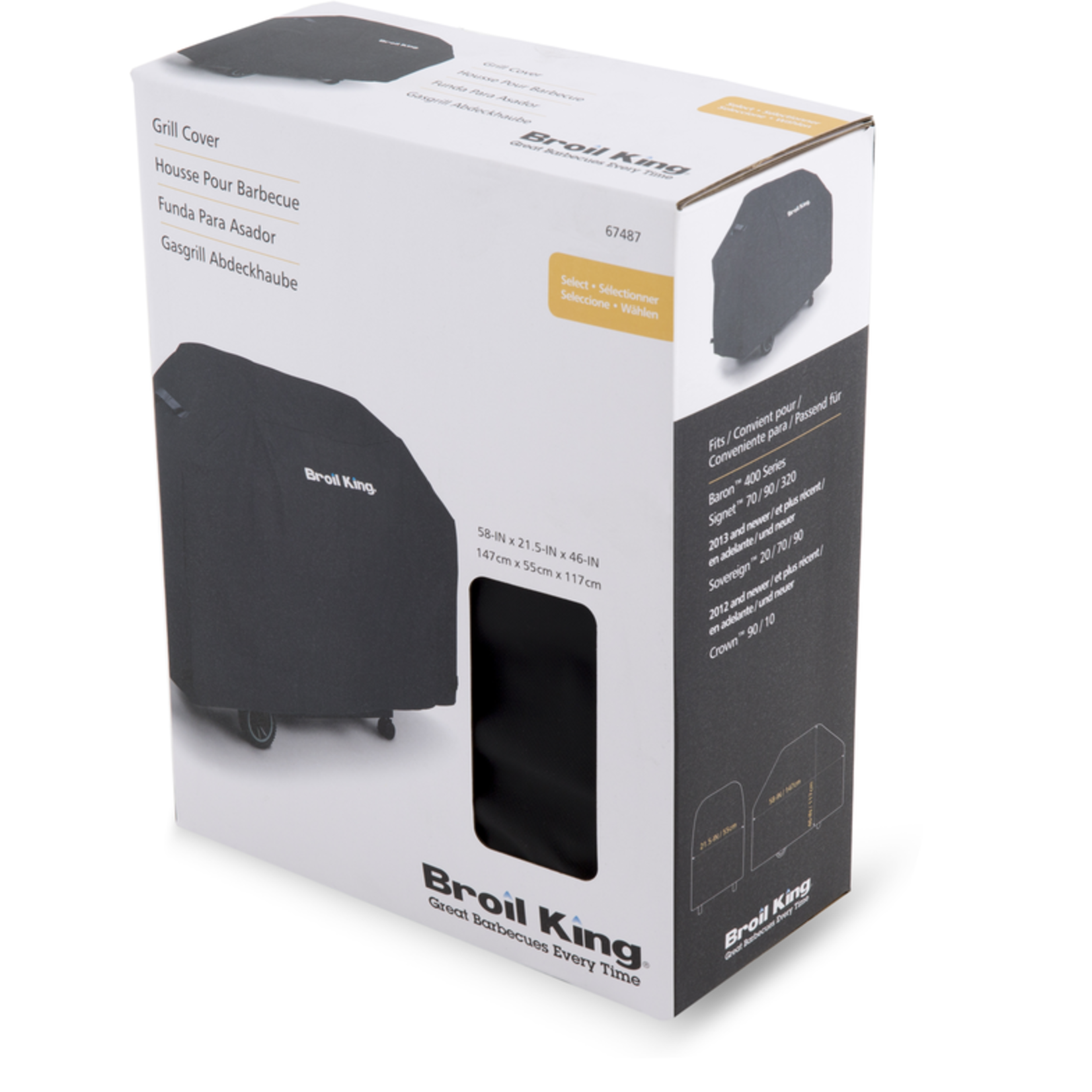 Broil King Grill Cover - Select - 58" Crown/Baron 400, Crown 90/10 (2012+), Signet 90/70/320, Sov. 20/70/90 (2013+)